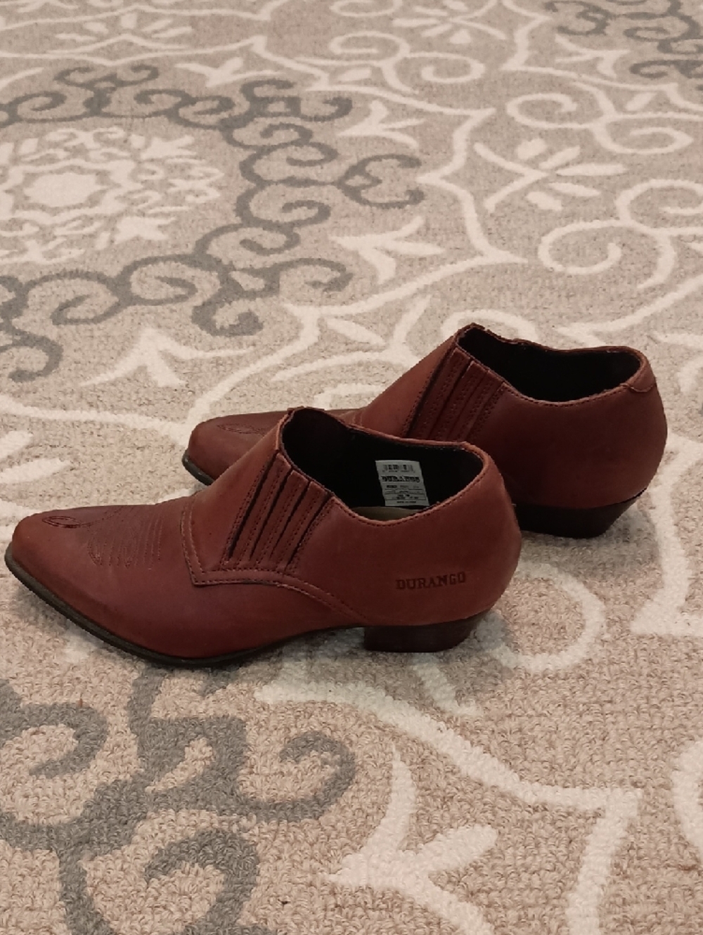 Brown Western Slip-On Cowboy Boots - Picture 4 of 9